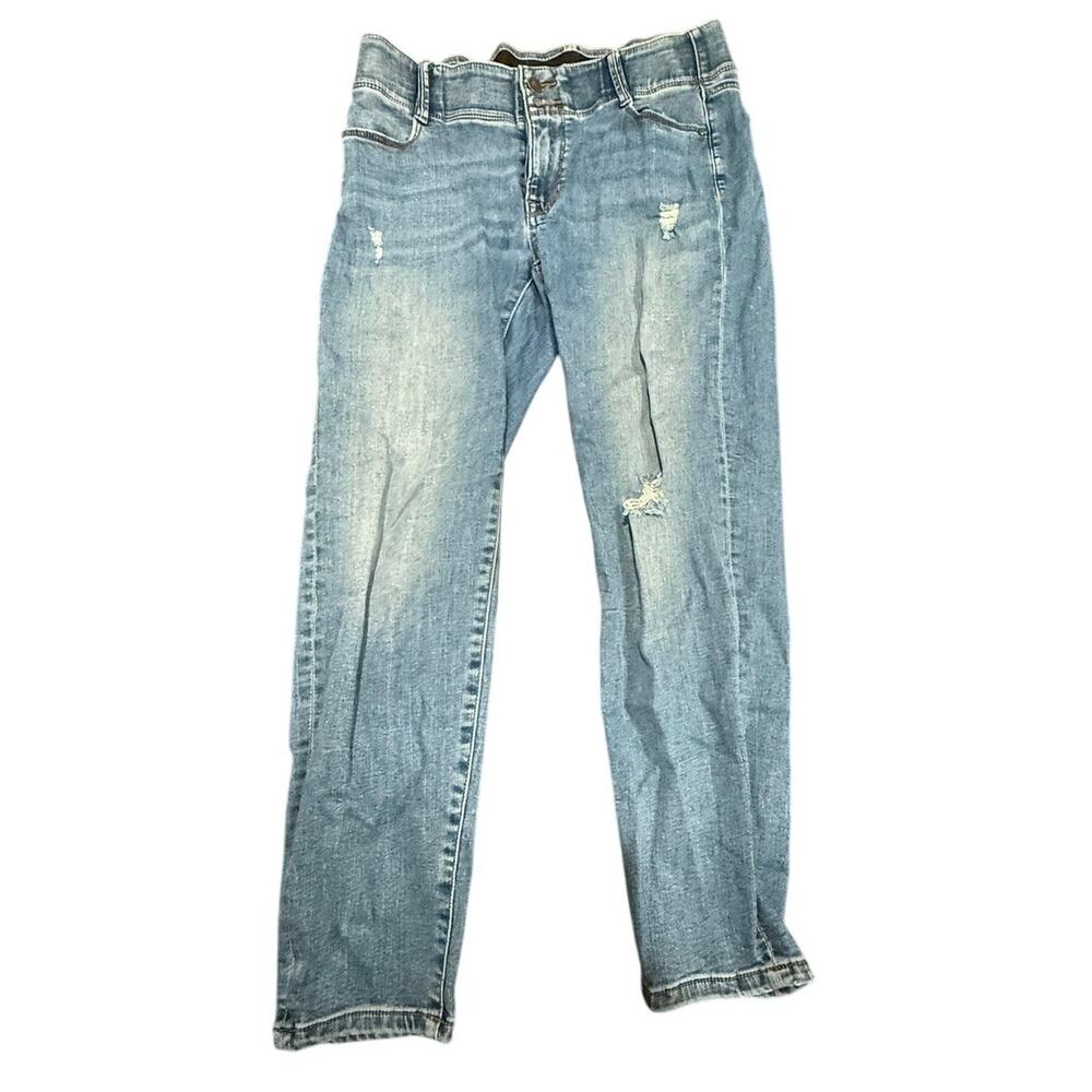 Apt. 9 Women's Distressed Blue High Rise Ankle Skinny Denim Jeans Size 10
